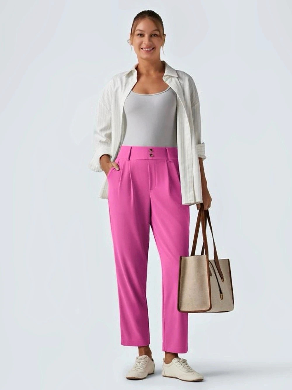 Halara Flex™ High Waisted Tapered Waffle Work Pants with Pockets